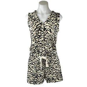 Lou & Grey Multicolor Cheetah Animal Print Sleeveless V-neck Jumpsuit Romper XS